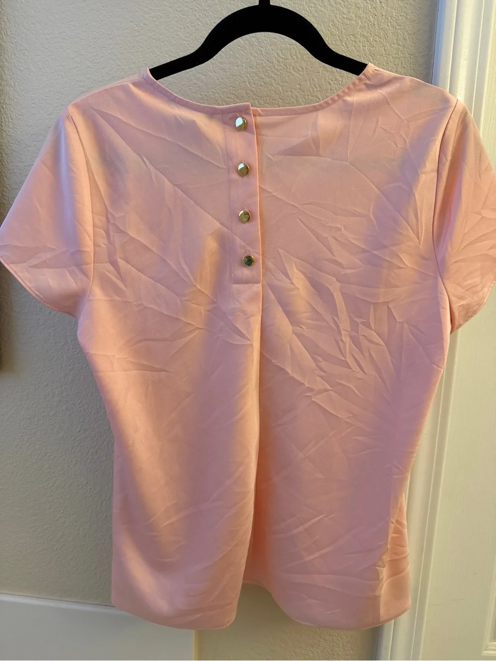 J. Crew Light Pink Short-Sleeve Satin Tee
